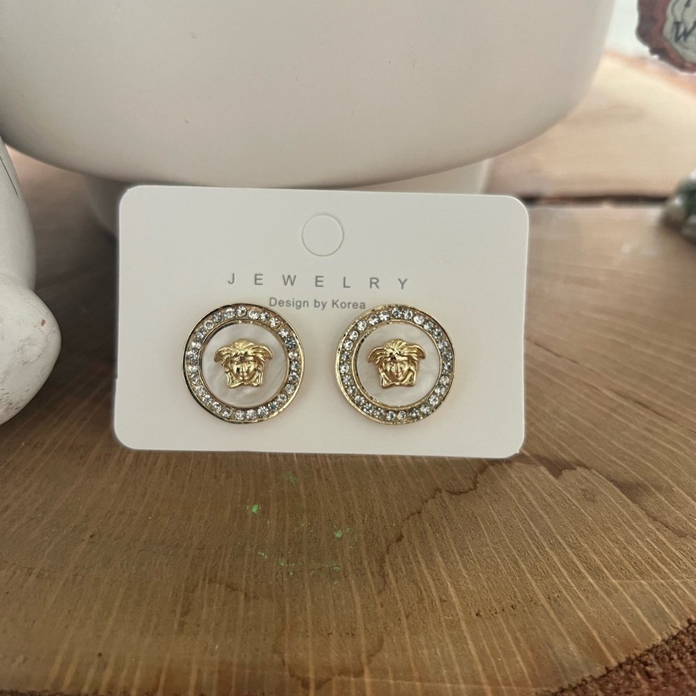 Gold and Silver Stud Earrings